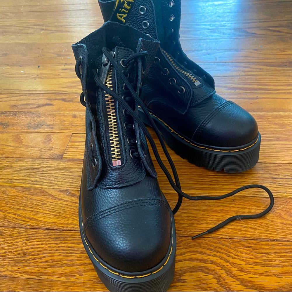 Black combat boot